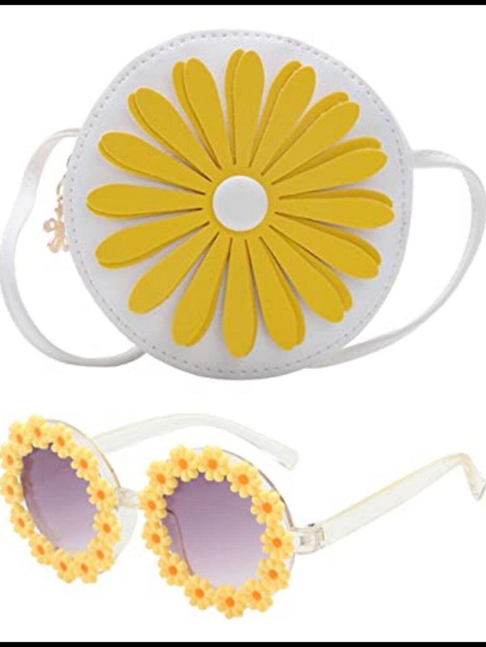 Girls Crossbody Bag Purse Set with Sunglasses PU Leather Small